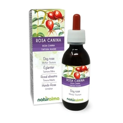 Image of Dog Rose (Rosa canina) Fruits Alcohol Free Mother Tincture Naturalma Rich in Vitamin C Liquid Extract Drops 120 ml Food Supplement Vegan