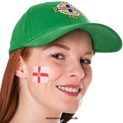 Image of 25 x Northern Ireland Temporary Tattoo Set Fan Flag (25)