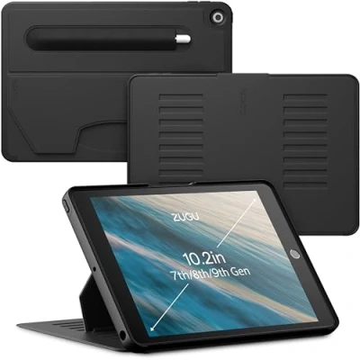 Image of ZUGU iPad 10.2 Case for 7th / 8th 9th Generation 2019/2020 2021 Ultra Slim Protective Cover Apple Pencil Holder Convenient 8 angle Magnetic Stand &amp; Auto Sleep/Wake [ inch, Black ]