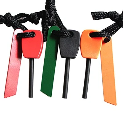 Image of Bluelans® 3 x Fire Starter Steel Flint &amp; Striker Survival Tool Kit Outdoor Camping Living (Random Colour)