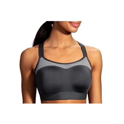 Image of Brooks Dare Racerback Women&#039;s Run Bra for High Impact Running, Workouts and Sports with Maximum Support Asphalt 32DD