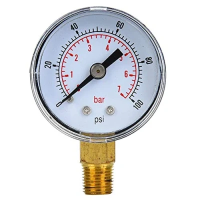 Image of Mechanical Pressure Gauge, 1/8 inch BSPT Gauge for Air Oil and Water(0 100psi,0 7bar)