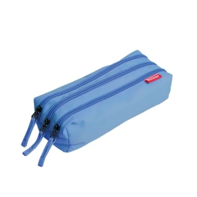 Image of Enri, School Pencil Case 3 Compartments Unisex, 21 x 9 8 cm, Colour: Blue
