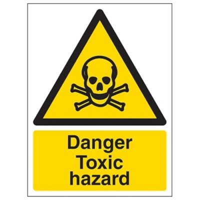 Image of V Safety Danger Toxic Hazard Warning Sign 200mm x 300mm Self Adhesive Vinyl
