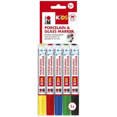 Image of Marabu Porcelain &amp; Glas Multi Coloured Painter Kids Set of 5