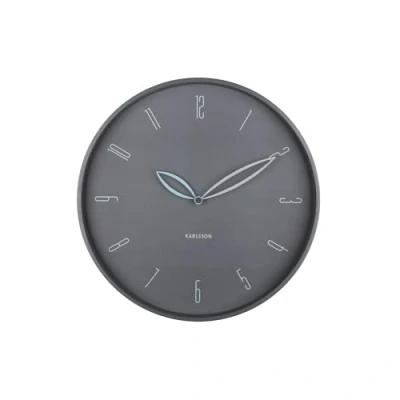Image of Karlsson Petals Dark Grey Iron Wall Clock 40 cm Diameter with Sweep Movement