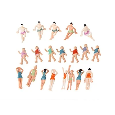 Image of BQLZR 1:75 Multicolor ABS Plastic Unpainted Miniature Beach People Model Pack of 20