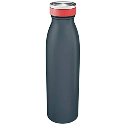 Image of Leitz Water Bottle, Stainless Steel, Thermal Insulation for Hot and Cold Beverages, Reusable, Cosy Range, Velvet Grey, 90160089