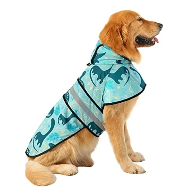Image of HDE Dog Raincoat Hooded Slicker Poncho for Small to X Large Dogs and Puppies (Dinosaurs, Large)