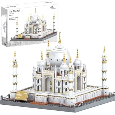 Image of APOSTROPHE Games Taj Mahal Building Block Set 1,113 Pieces India&#039;s Famous Landmark Series Model for Kids and Adults