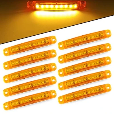 Image of yifengshun 10pcs 9 LED Side Marker Indicator Light Front Rear Position Lamps 12V for Truck Camper Van Lorry RV Lights(Amber)