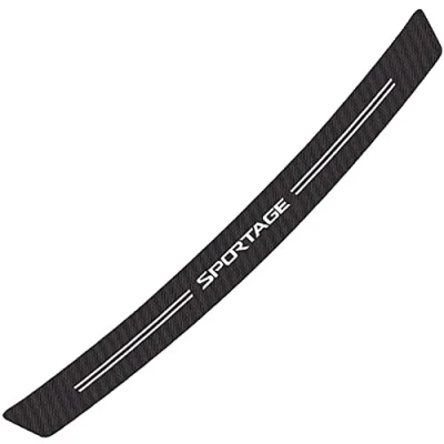 Image of Ehao Carbon Fiber Rear Bumper Protector for KIA Sportage, Car Trunk Sill Plate Scuff Strip Back Guard Anti Scratch Trim Cover Styling Accessories, White