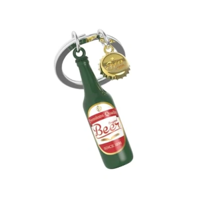 Image of O meta[l]morphose METALMORPHOSE Beer Keyring Gift for Men, Women&#039;s Gift, Green, One Size, Casual