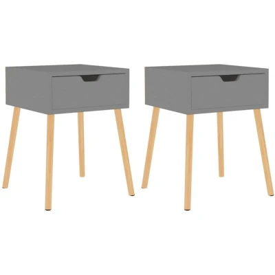 Image of vidaXL Bedside Cabinets 2 pcs Grey 40x40x56 cm Engineered Wood