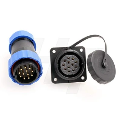 Image of HangTon HE29 12 Pin Connector Circular Male Female Plastic Cable Plug and 4 Screw Panel Socket for Power Industrial Waterproof IP68 Outdoor Devices