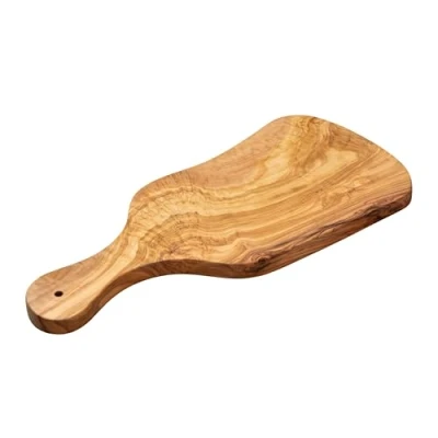Image of Erreke Wooden Chopping Boards, Olive Wood Board, Natural Wood, Serve or Chop Food, Cutting Barbecue Cheese Bread, Handmade, 39x18 cm with Handle