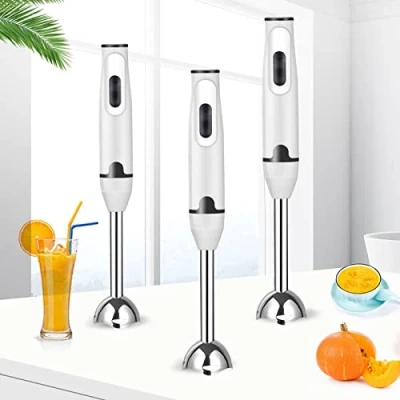 Image of HshDUti Hand Blender Stick,400W Kitchen Stick Blenders, Immersion Blender,Stainless Steel Electric Handheld Food Processor for Coffee, Baby Food, Milkshake, Baking White Black