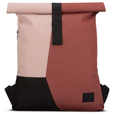 Image of Johnny Urban Roll Top Backpack Women &amp; Men Red Pink Oskar Rucksack for School, University, Work Multicolor Sports Travel Gym Sack Water Repellent