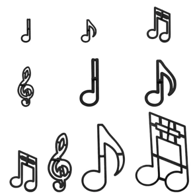 Image of Rumyve 10pcs Musical Note Theme Cookie Cutter,Plastic Fondant Cutter,Cake Decorating Tools,DIY Sugar Craft Cutting Tool