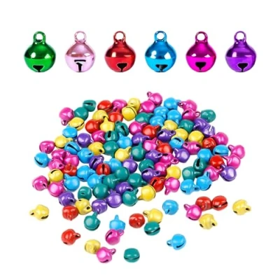 Image of 200pcs Mini Christmas Bells,Jingle Bells,Small Colorful Bells for DIY Crafts, Decorations, And Handmade Ornament Making