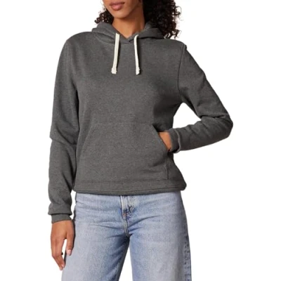 Image of Amazon Essentials Women&#039;s Fleece Pullover Hoodie (Available in Plus Size), Charcoal Heather, XS