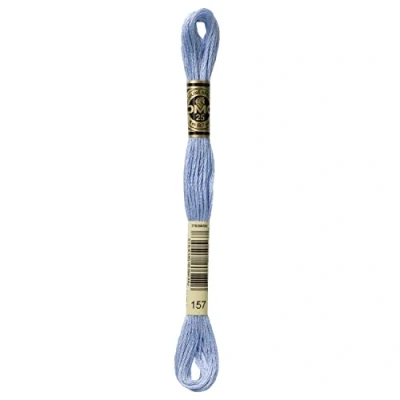 Image of DMC 117 157 Mouline Stranded Cotton Six Strand Embroidery Floss Thread, Light Cornflower Blue, 8.7 Yard
