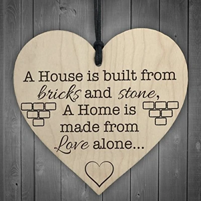 Image of RED OCEAN NEW HOME HOUSE WARMING HANGING HEART GIFT FRIENDSHIP NEIGHBOUR COLLEAGUE SIGN