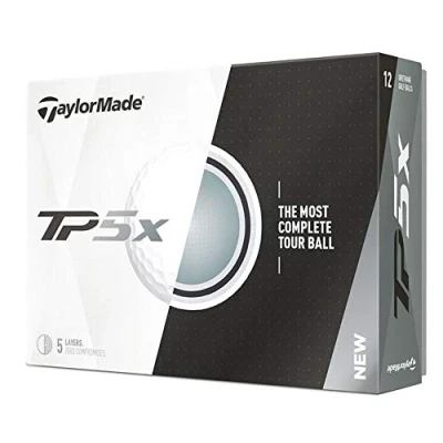 Image of TaylorMade TP5X Golf Balls, White (One Dozen)