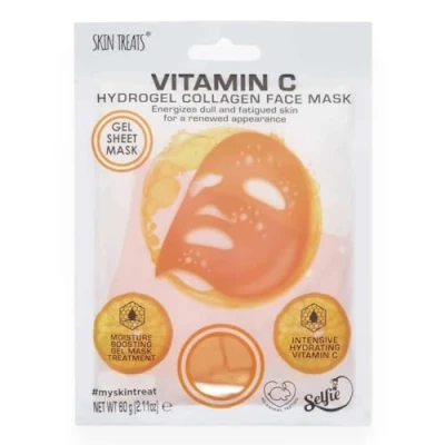 Image of Skin Treats Hydrogel Vitamin C Face Mask Sheet Calming Anti Inflammatory Detoxifying &amp; Moisture Boosting (Orange Mask)