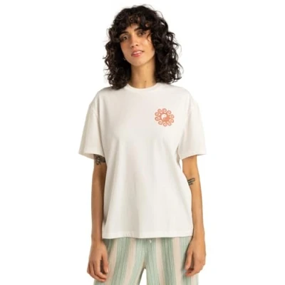 Image of Billabong Sunshine Living Print Tshirt, Women&#039;s, Size: XL, Salt crystal