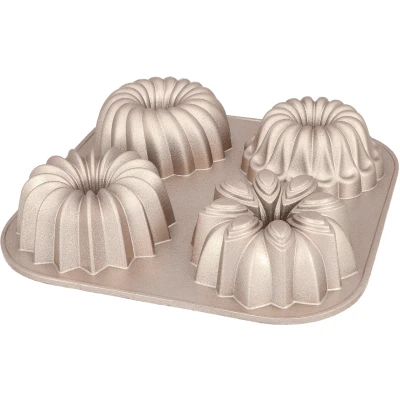 Image of Birkmann bake form / Muffin mold Contoura 4 mould Belissima cast aluminum ø 10 cm
