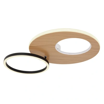 Image of Forsi Integrated LED Semi Flush Ceiling Light White Matt 2x Dimmable 3000 6500K Remote Control