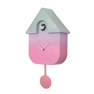 Image of Fisura Graduated Cuckoo Clock with Dial. Wall Clock. Original for Gift. 3 AA Batteries Not Included. Dimensions: 21.5x8x41.5. ABS Plastic.