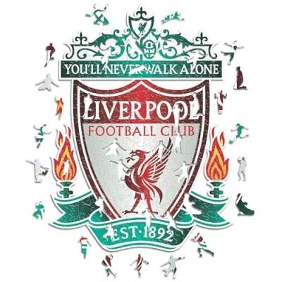 Image of Iconic Puzzles, 100% eco sustainable wooden puzzle with official license Liverpool Logo, size S, 150 pieces