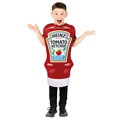 Image of (PKT) (9913346) Child Heinz Ketchup Bottle Costume Tabard (3 7yr)