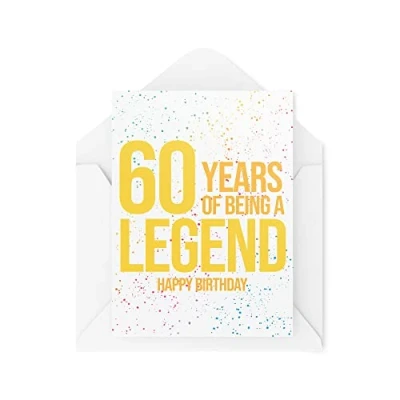 Image of Funny Milestone Birthday Cards 60 Years Of Being A Legend Card For Her Him Bestie Banter Joke Friend Son Daughter CBH1037