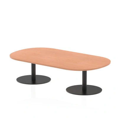 Image of Italia 1800mm Boardroom Coffee Table Beech Top 475mm High Black Leg