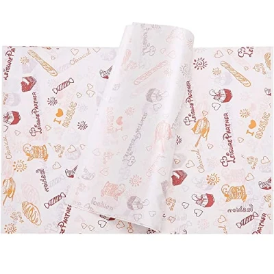 Image of Aieraczy 10 * 14inch Food Grade Oil Proof Paper, 100 Sheets Baking Wrapping Deli Basket Liner Disposable Greaseproof Papaer for Picnic Birthday Party Wedding Table Decoration