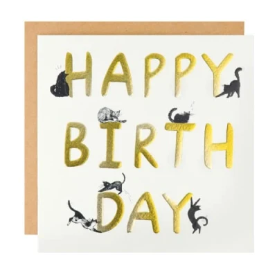 Image of Cardology Happy Birthday Cats Card Battersea Dogs &amp; Home Charity Officially Licensed