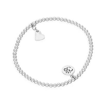 Image of jewellerybox Sterling Silver Hindu Om Symbol Stretchy Bead Bracelet