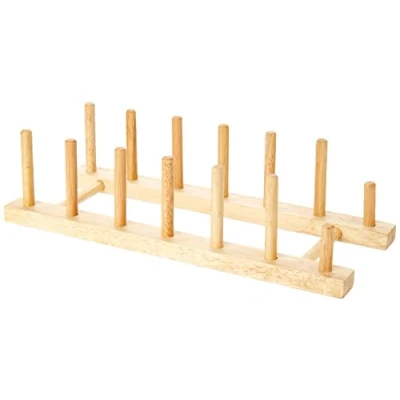 Image of T&amp;G Woodware Plate Stand/Rack for 6 Plates in Hevea Wood