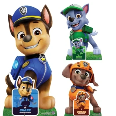 Image of Star Cutouts SC4599 Chase, Rocky and Zuma Paw Patrol Multi Pack Cardboard Cut Outs Height 66cm Ideal for Theme, Parties, Birthdays &amp; Fans, Room Decorations Events
