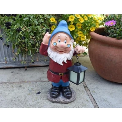 Image of Gnome Garden Ornament Large Gnomes Decorative Light Sculpture Resin Figurine Home Decor GIFT NEW (Blue Hat Gnome(30x14cm))