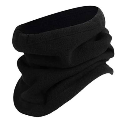 Image of Itzu Gaiter Thermal Fleece Snood Neck Face Warmer Tube Ski Scarf Beanie Mens Womens (Black)
