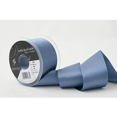 Image of Berisfords Double FACE Poly Satin Ribbon, Moonlight, 50 mm
