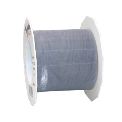 Image of C.E. Pattberg Sheer Organza Ribbon Sterling Silver, 27 Yards Gift Wrap Ribbon, 2.8 inches Width, Accessories for Decoration &amp; Handicrafts, Presents, Every Occasion
