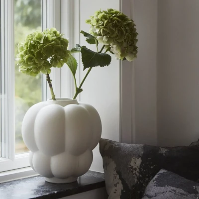 Image of AYTM Uva vase, ceramic, white, Ø 26 cm, grape shape