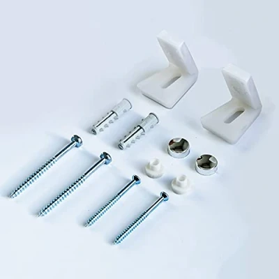 Image of Nes Home Bathroom Angled Floor WC Toilet Pan Bidet Side Fixing Fitting Kit Inc Brackets