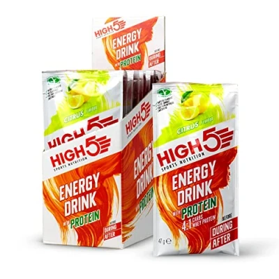 Image of HIGH5 Energy Drink With Protein Blend of Carbohydrates &amp; Electrolytes (Citrus, 12 x 47g)