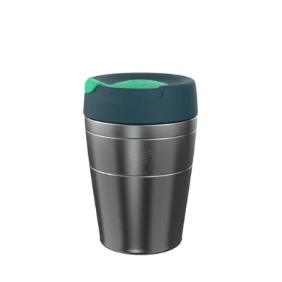 Image of KeepCup Traveller, Reusable Travel Mug Vacuum Insulated Stainless Steel Cup with Leakproof Sipper Lid 12oz/340ml Cactus